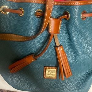 Dooney & Bourke Pebble Grain Kendall 70s Tassel leather Drawstring Shoulder Bag